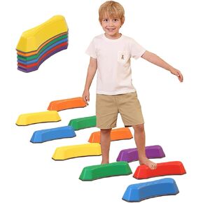 Stepping Stones for Kids Balance Beam Non-Slip Bottom Exercise Coordination and Stability Sensory Toys Toddler Outdoor Toys Kids Outdoor Play Equipment