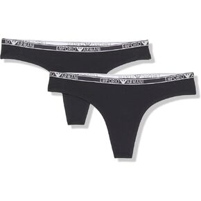 Emporio Armani Women's Essential Studs Logo 2-Pack Thong