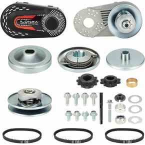 Torque Converter Go Kart Clutch Set 3/4" for 10T #40 41 420 and 12T #35 Chain 3 Drive Belts for 212CC Predator Replaces for Comet TAV2 219552A 219456A 217610A
