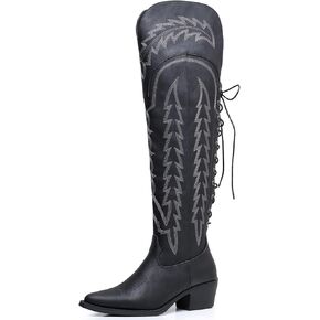 GLOBALWIN Women's Cowboy Western Fashion Over The Knee Thigh High Cowgirl Boots Low Heel
