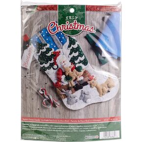 Bucilla Santa's Forest Family Kit Stocking, multi