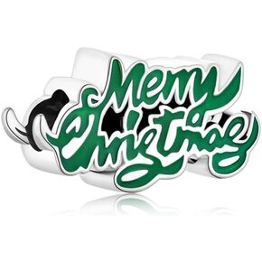 925 Sterling Silver Charms, Apple Charms, Christmas Tree Charms, Merry Christmas Charms, DIY Charms, Valentine's Day Mother's Day Charms Gifts for Women