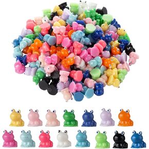 180 Pcs Mini Resin Frog Garden Decor Cute Green Figurines Miniature Home Tiny Frogs Fairy Animals Moss DIY Favors Gift Landscape Aquarium Dollhouse Birthday Party Room Ornament