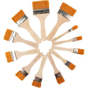 Nylon Paint Brush 12 Pcs/Set Multifunction Portable Smooth Brush Wooden Handle Watercolor Brushes