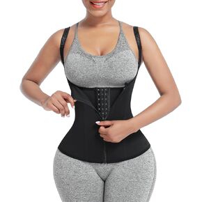 FeelinGirl Waist Trainer Vest for Women Tummy Control Corset Shapewear with Steel Bones Cincher Tank Top Girdle