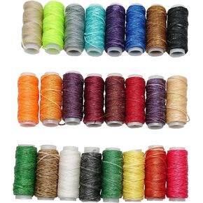 48 Colors Waxed Thread, Leather Sewing Thread,Hand Stitching Thread for Hand Sewing Leather and Bookbinding, 13Yards Per Color