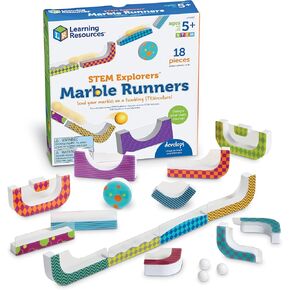 Learning Resources STEM Explorers Marble Runners - 18 Pieces, Ages 5+ STEM Toys and Activities for Kids, Brain Teaser Toys and Games, Kindergarten Games