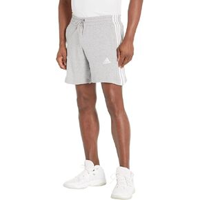 adidas Men's Size Essentials French Terry 3-Stripes Shorts, Medium Grey Heather, Large/Tall