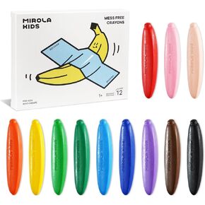 Beeswax Crayons For Toddlers 1-3,12 Colors Non-Toxic Crayons with 108 Free Coloring Books PDF Pages, Safe for Babies and Toddlers, Washable Crayons For Kids Ages 4-8 Unbreakable, Easy To Hold