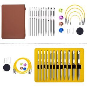 Tunisian Crochet Hooks Crochet Hooks with Cable 25-Piece Crochet Hook Set 3mm-10mm Interchangeable Crochet Hooks Long Crochet Hooks