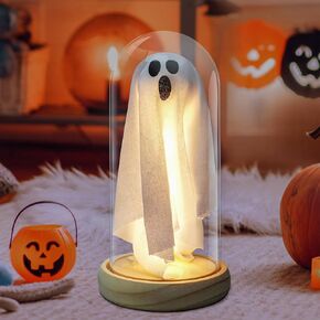 Halloween Decorations, Halloween Ghost Figurine, Halloween Indoor Night Light, Halloween Decor, Cute Ghost with Light for Home Kitchen Mantel Tabletop Party Decor and Holiday Decorations