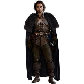 L'VOW Deluxe Medieval Viking Fur Cloak Renaissance King Cape with Fur Collar Velvet Cape for GoT Cosplay Halloween
