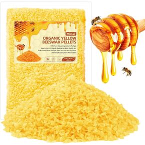 MicCai White Natural Beeswax Pellets 5LB, Organic Beeswax, Beeswax for Candle Making, Body, Skin Care DIY, Lip Balm, Soap and Lotion Making Supplies