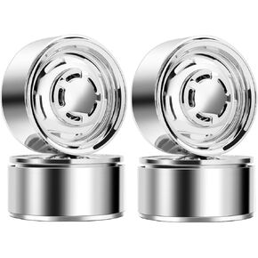 1.9 Beadlock Wheel Rims, Retro Vintage Design Wheel Hub for TRX4 F105 SCX10 Gen8 LC70 1/10 RC Crawler, Aluminum Alloy Plating, Electroplate Silver, 4 PCS