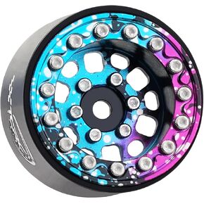 4PCS Aluminum Deep Dish 1.0 Inch Beadlock Wheels Hubs for 1/24 Axial SCX24 AX24 FCX24 TRAXXAS TRX4M Redcat Ascent-18 1/18 RC Crawler Car Upgrades,Chrome