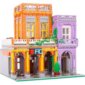 Micro Building Blocks, Architecture Cuban Street Scene Store House Model Building Kit 2279 PCS Creative Architecture Model Construction Bricks (Cuban Restaurant)