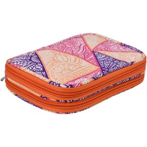 Hook Case Without Hooks and Accessories, Travel Zipper Storage Organizer Bag with Web Pockets for Various Crochet Hooks, Needles, Knitting Accessories