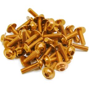 uxcell 40pcs Black Aluminum Alloy Motorcycle Hex Socket Head Bolts Screws M6 X 20