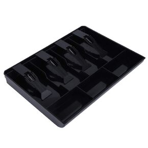Cash Tray Drawer Register Insert Tray Replacement Plastic 4 Bills 3 Compartments Money Storage Box 12.6 x 9.6 x 1.4inch - Black