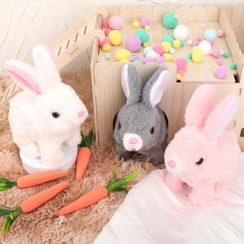 Hopping Walking Bunny Rabbit Toy with Sounds, Wiggling Ears, Twitching Mouth and Nose, Educational Interactive Bunny Rabbit Toy for Baby in Saudi Arabia