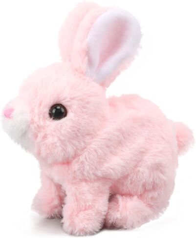 Hopping Walking Bunny Rabbit Toy with Sounds, Wiggling Ears, Twitching Mouth and Nose, Educational Interactive Bunny Rabbit Toy for Baby in Saudi Arabia