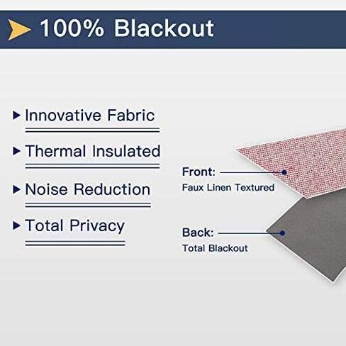 RHF Blackout Curtains 84 Inch Length 2 Panels Set, Primitive Linen Look, 100% Blackout Curtains Linen Blackout Curtains, Grommet Curtains for Living Room, Burlap Curtains-(50x84, Black) in Kuwait