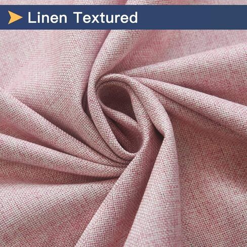 RHF Blackout Curtains 84 Inch Length 2 Panels Set, Primitive Linen Look, 100% Blackout Curtains Linen Blackout Curtains, Grommet Curtains for Living Room, Burlap Curtains-(50x84, Black) in Kuwait