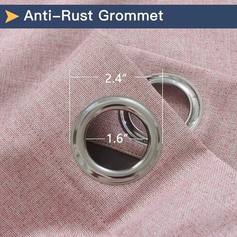 RHF Blackout Curtains 84 Inch Length 2 Panels Set, Primitive Linen Look, 100% Blackout Curtains Linen Blackout Curtains, Grommet Curtains for Living Room, Burlap Curtains-(50x84, Black) in Kuwait