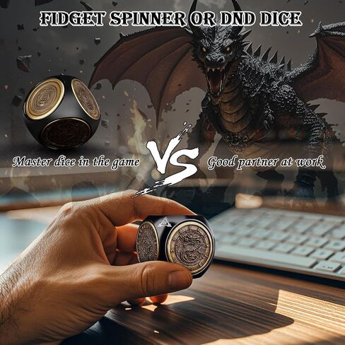 Haxtec Spinner DND Dice, 7-in-1 Metal D&D Cube Fidget Dice Set in Saudi Arabia