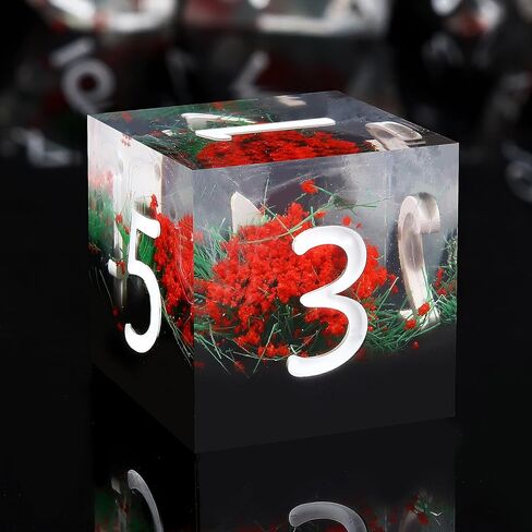Haxtec DND Dice Set Sharp Edge Resin Dice Set with Dice Case, Flower D and D Dice, Polyhedral D&D Dice Set for Dungeons and Dragons TTRPGs DND Gift in Kuwait