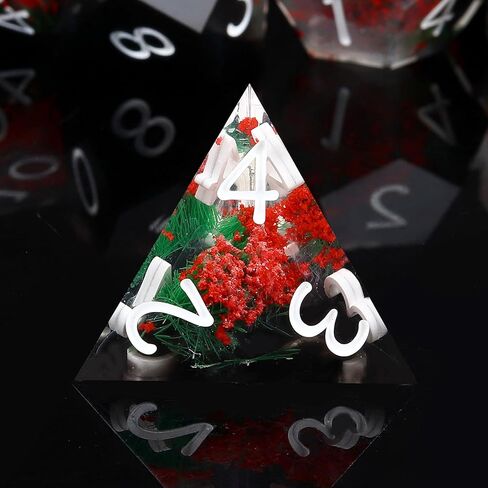 Haxtec DND Dice Set Sharp Edge Resin Dice Set with Dice Case, Flower D and D Dice, Polyhedral D&D Dice Set for Dungeons and Dragons TTRPGs DND Gift in Kuwait