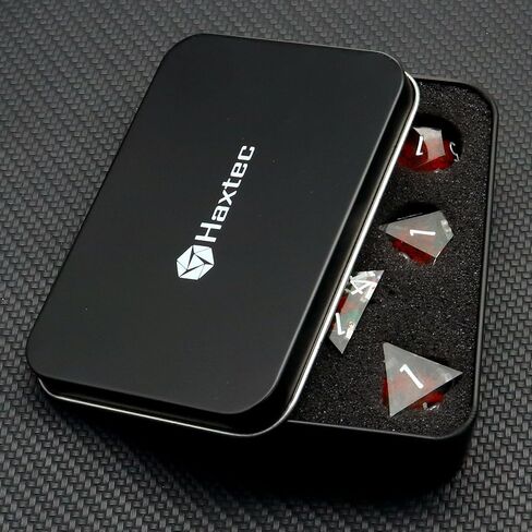 Haxtec DND Dice Set Sharp Edge Resin Dice Set with Dice Case, Flower D and D Dice, Polyhedral D&D Dice Set for Dungeons and Dragons TTRPGs DND Gift in Kuwait