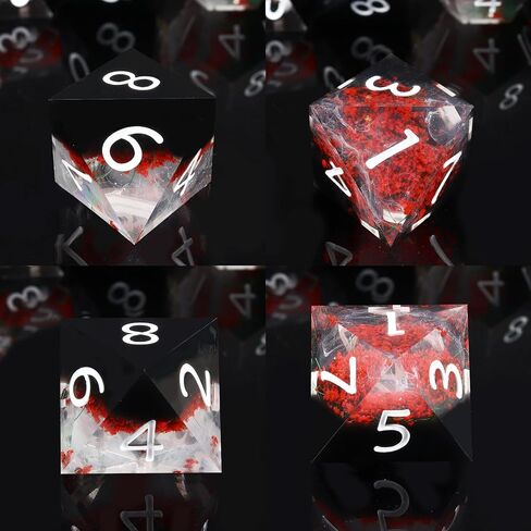 Haxtec DND Dice Set Sharp Edge Resin Dice Set with Dice Case, Flower D and D Dice, Polyhedral D&D Dice Set for Dungeons and Dragons TTRPGs DND Gift in Kuwait