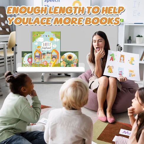 2 Pcs Magnetic Book Shelf for Whiteboard,Reusable Magnetic Book Holder with a Pen Container,Acrylic Magnetic Floating Book Shelves Book Display Shelf,Magnetic File Holder for Classroom,Office,Fridge in Saudi Arabia