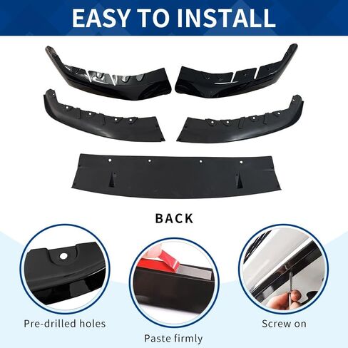 G30 Front Lip Compatible with BMW (2017-2020) 5-Series G30 Pre-lci with M-Sport Bumper Model ABS Gloss Black MP-Style in Saudi Arabia