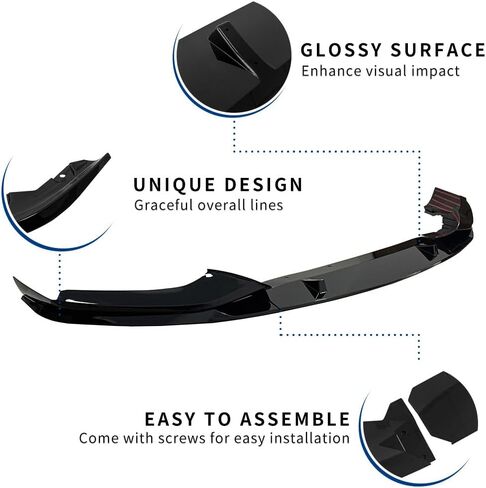 G30 Front Lip Compatible with BMW (2017-2020) 5-Series G30 Pre-lci with M-Sport Bumper Model ABS Gloss Black MP-Style in Saudi Arabia