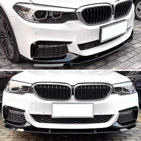G30 Front Lip Compatible with BMW (2017-2020) 5-Series G30 Pre-lci with M-Sport Bumper Model ABS Gloss Black MP-Style in Saudi Arabia
