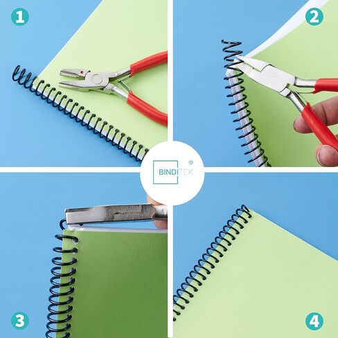 Binditek 100 Pack Plastic Spiral Binding Coils, 11mm (7/16") Binding Spirals, 80 Sheet Capacity, 4:1 Pitch, Black Binding Spines, 48Loops for Letter Size, for Students and Coworkers in Saudi Arabia