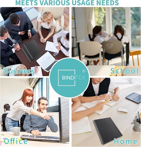 Binditek 100 Pack Plastic Spiral Binding Coils, 11mm (7/16") Binding Spirals, 80 Sheet Capacity, 4:1 Pitch, Black Binding Spines, 48Loops for Letter Size, for Students and Coworkers in Saudi Arabia