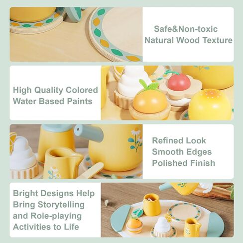 مجموعة الشاي الخشبية للأطفال الصغار التظاهر اللعب اكسسوارات المطبخ فتاة صغيرة اللعب مجموعة حفلة الشاي للأطفال 3 4 5 6 سنوات استمتع بوقت الشاي مع الألعاب الخشبية مجموعة الشاي طفل صغير in Saudi Arabia