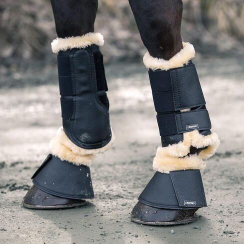 Horze Signature Bell Boots - Black - XX-L in Saudi Arabia