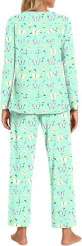Pajamas Sets for Women Soft Long Sleeve Pjs Top and Pants with Pocket 2 Piece Ladies Loungewear in Saudi Arabia