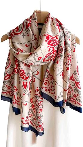 وشاح Acotavie للنساء أوشحة عصرية طويلة بنمط الأزهار وشاح للرأس خفيف الوزن وواقي من الشمس in Kuwait