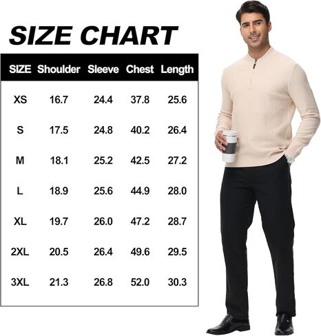 YuKaiChen كنزات رجالية ربع سحاب رقبة دائرية سترة بولو بلوفر كاجوال بسحاب منسوج هينلي كم طويل in Kuwait