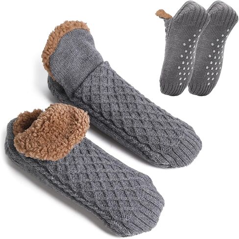 Warm Slipper Socks for Men Indoor Non-Slip Knitted House Sock Shoes Soft Cozy Fuzzy Socks Thermal House Man Slippers Winter Fluffy Bedroom Shoe in Kuwait