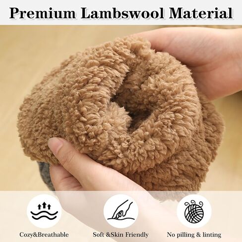 Warm Slipper Socks for Men Indoor Non-Slip Knitted House Sock Shoes Soft Cozy Fuzzy Socks Thermal House Man Slippers Winter Fluffy Bedroom Shoe in Kuwait
