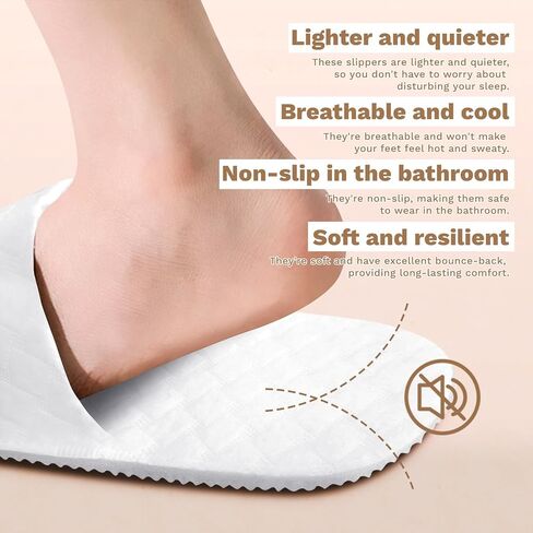 زوجان من شباشب Smilco للاستعمال مرة واحدة للضيوف، شباشب منزلية مضادة للانزلاق للضيوف والنساء والرجال البالغين والفنادق والمنتجعات والنعال الداخلية in Kuwait