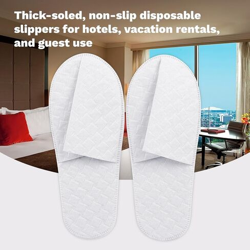 زوجان من شباشب Smilco للاستعمال مرة واحدة للضيوف، شباشب منزلية مضادة للانزلاق للضيوف والنساء والرجال البالغين والفنادق والمنتجعات والنعال الداخلية in Kuwait