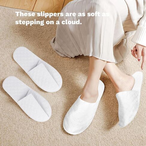 زوجان من شباشب Smilco للاستعمال مرة واحدة للضيوف، شباشب منزلية مضادة للانزلاق للضيوف والنساء والرجال البالغين والفنادق والمنتجعات والنعال الداخلية in Kuwait