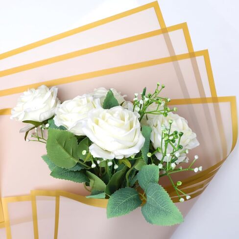 Accguan 24 Sheets Flower Wrapping Paper - Packing Paper, Bouquet Wrapping Paper, for Birthday, Graduation Ceremonies, Wedding, Valentine's Day Gift(Dark Black) in Saudi Arabia